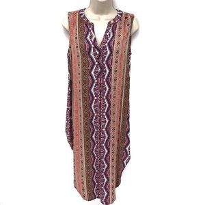 Cable & Gauge Boho Sleeveless Shirt Dress M